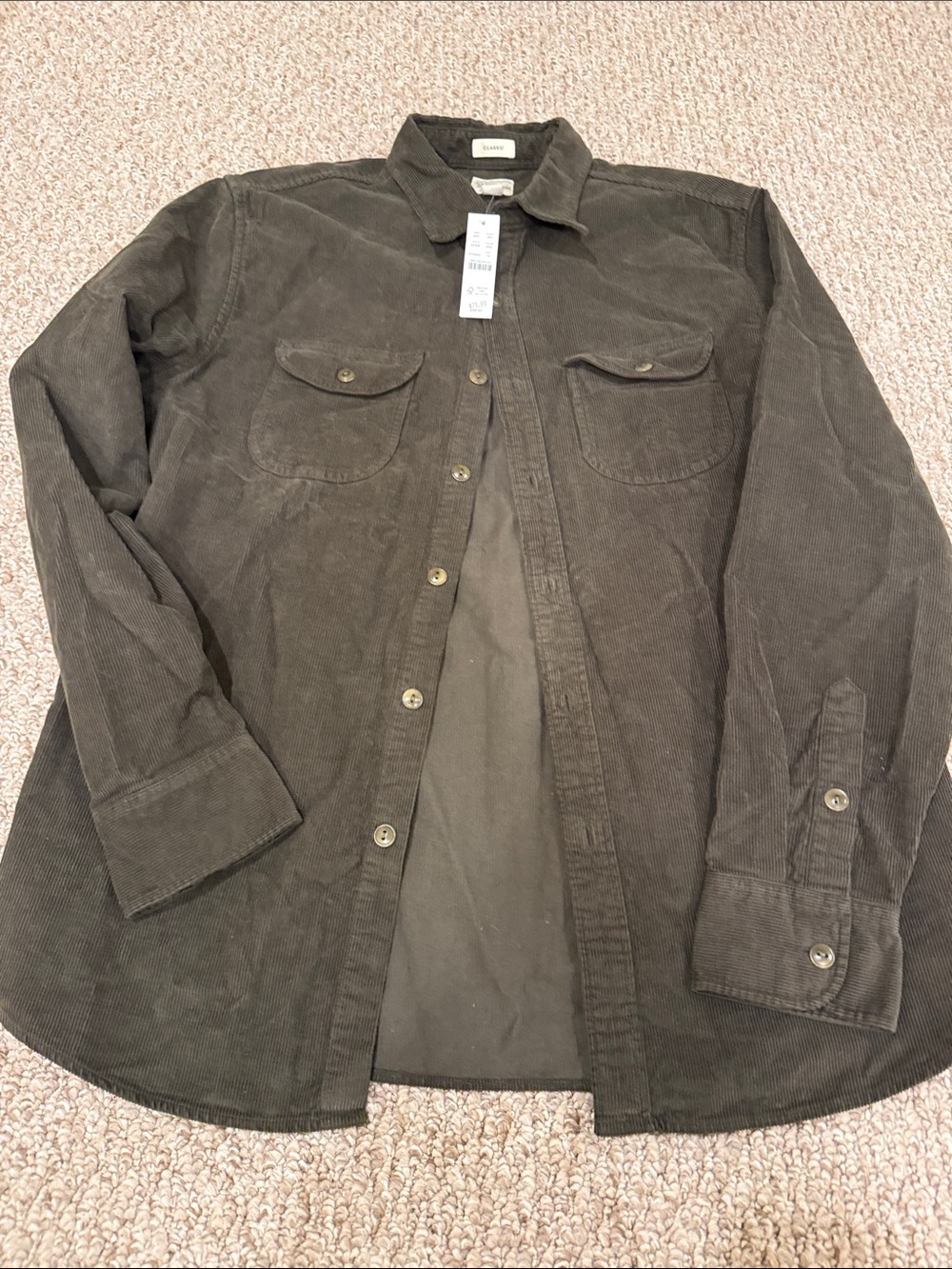 J. Crew Brown Corduroy Button-Up Shirt Jacket